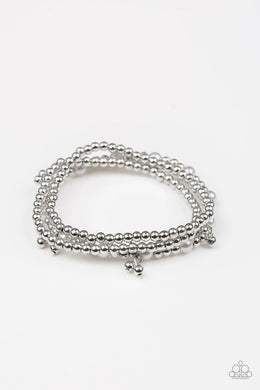 GRANDIOSE Slam - Silver Stretchy Bracelets