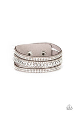 Load image into Gallery viewer, Rollin In Rhinestones - Silver Adjustable Snap Closure Bracelet