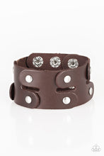 Load image into Gallery viewer, Downright Desperado - Brown Adjustable Snap Closure Bracelet