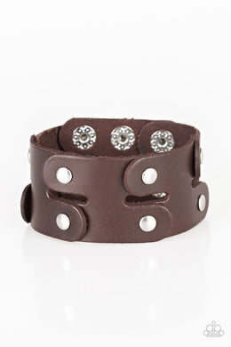 Downright Desperado - Brown Adjustable Snap Closure Bracelet