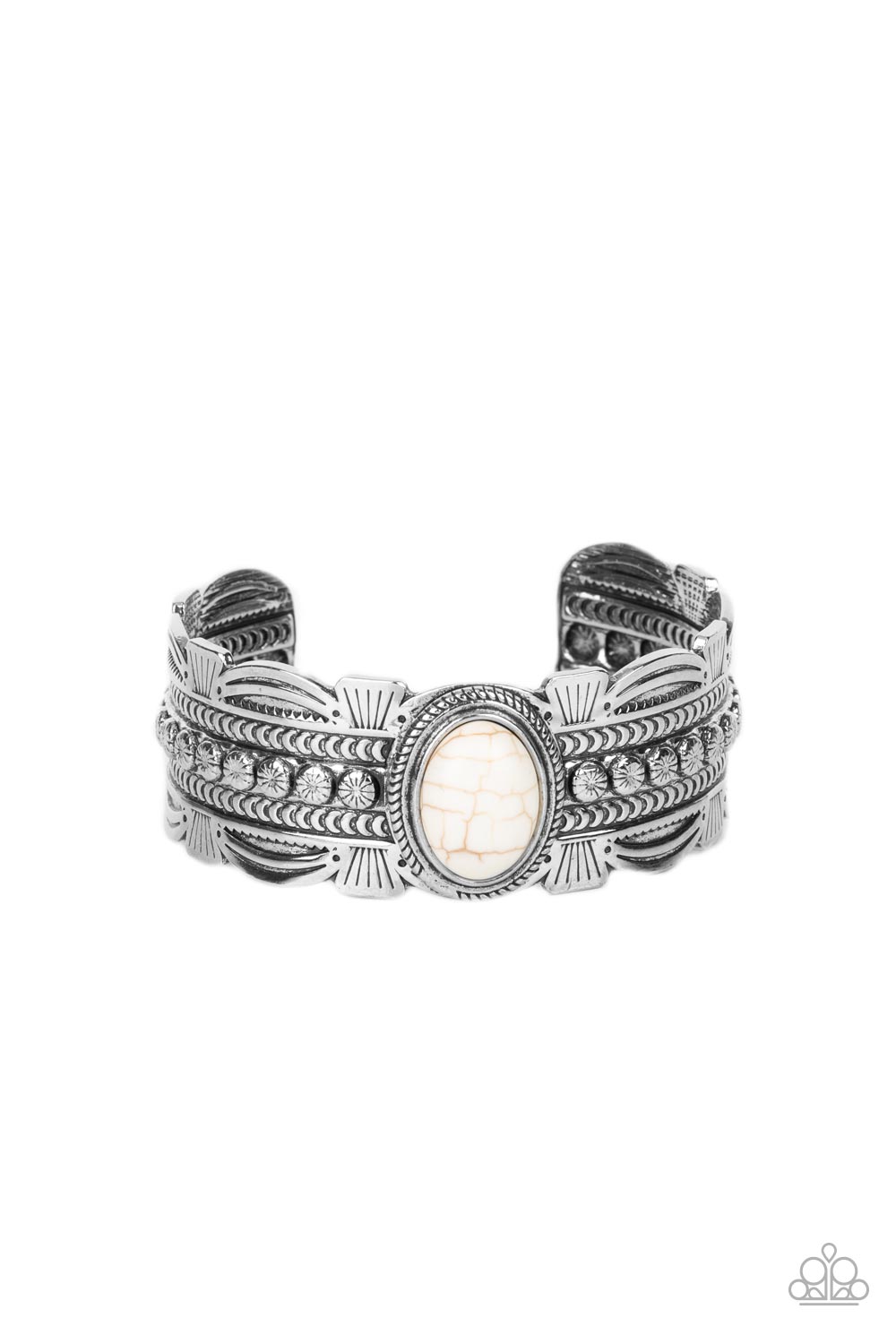 Desert Stroll - White Cuff Bracelet