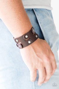 Downright Desperado - Brown Adjustable Snap Closure Bracelet