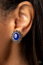 Load image into Gallery viewer, Garden Gazebo - Blue Clip-On Earrings