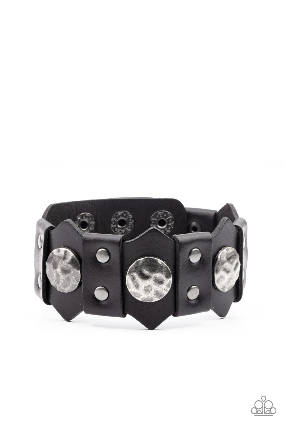 Electrified Edge - Black Adjustable Snap Closure Bracelet