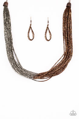 Flashy Fashion - Copper (Gunmetal / Mixed Metals) Necklace