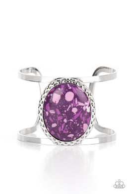 Tantalizingly Terrazzo - Purple Cuff Bracelet