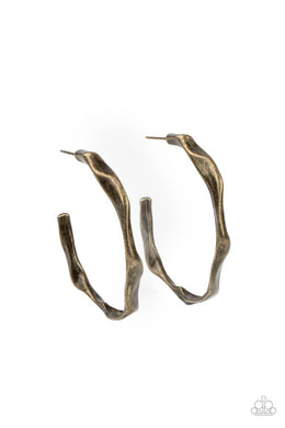 Coveted Curves - Brass Hoop Earrings