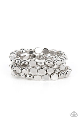 HAUTE Stone - Silver Stretchy Bracelets