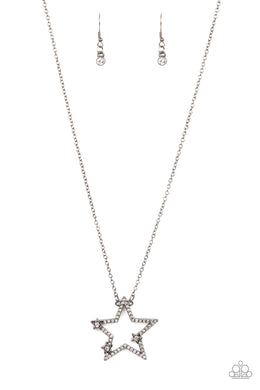 I Pledge Allegiance to the Sparkle - Black Gunmetal Necklace