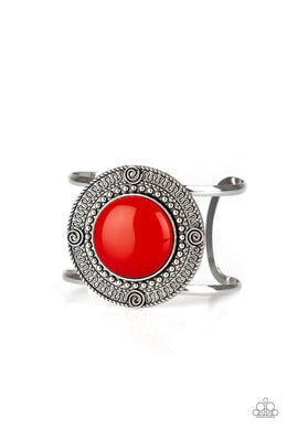 Tribal Pop - Red Cuff Bracelet