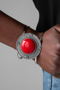 Tribal Pop - Red Cuff Bracelet