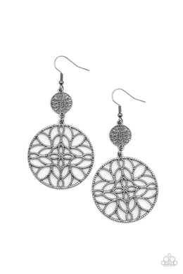 Mandala Eden - Black Gunmetal Earrings