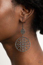 Load image into Gallery viewer, Mandala Eden - Black Gunmetal Earrings