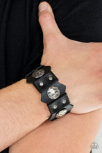 Load image into Gallery viewer, Electrified Edge - Black Adjustable Snap Closure Bracelet