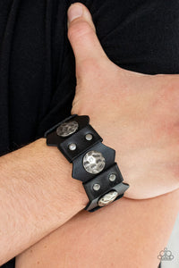 Electrified Edge - Black Adjustable Snap Closure Bracelet