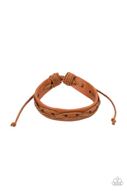 Macho Mystery - Brown Sliding Knot Bracelet