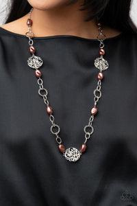 Social Soiree - Brown Necklace