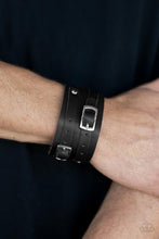 Load image into Gallery viewer, Bronco Bustin Buckles - Black Adjustable Snap Closure Bracelet