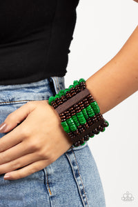 Vacay Vogue - Green Stretchy Bracelet