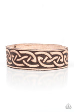 Load image into Gallery viewer, Rebel Runes - Brown Adjustable Snap Closure Bracelet