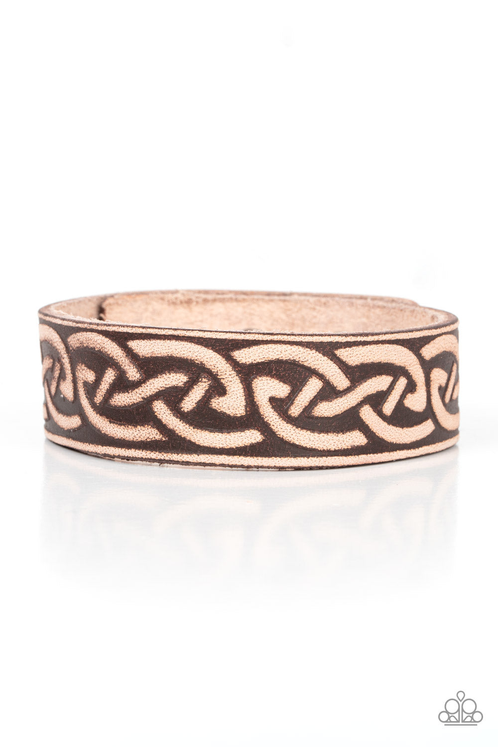 Rebel Runes - Brown Adjustable Snap Closure Bracelet