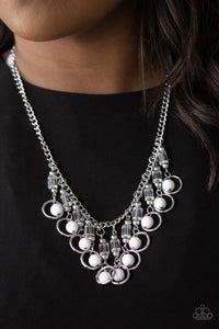 Cool Cascade - White Necklace