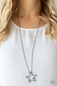 I Pledge Allegiance to the Sparkle - Black Gunmetal Necklace