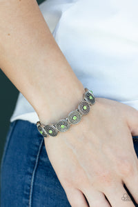 Colorfully Celestial - Green Stretchy Bracelet