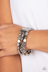 HAUTE Stone - Silver Stretchy Bracelets