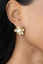 Load image into Gallery viewer, Apple Blossom Pearls - Gold Post Earrings