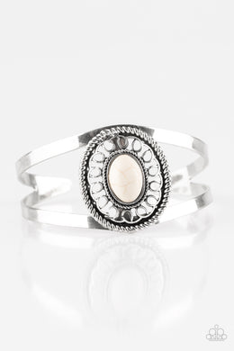 Deep In The TUMBLEWEEDS - White Cuff Bracelet