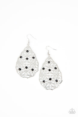 Delightfully Daisy - Black Earrings