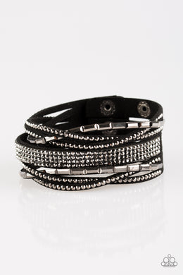 Tough Girl Glamour - Black Adjustable Snap Closure Bracelet