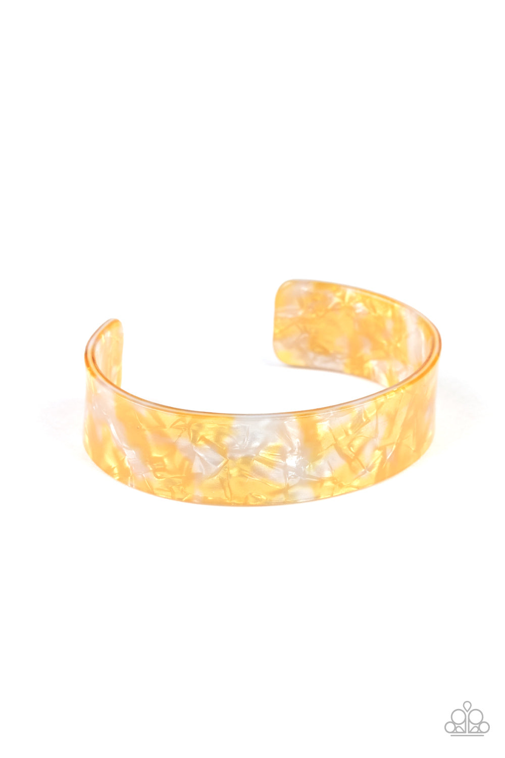 Glaze Daze - Yellow Cuff Bracelet