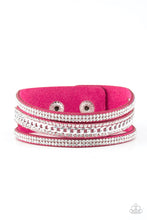 Load image into Gallery viewer, Rollin In Rhinestones - Pink Adjustable Snap Closure Bracelet