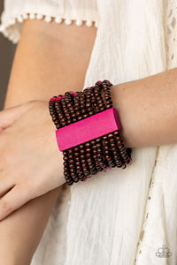 Tropical Trendsetter - Pink Stretchy Bracelet