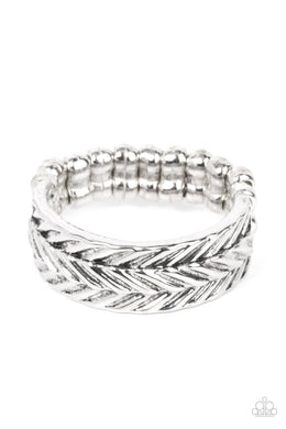 Rebellious Ridges - Silver Dainty Ring