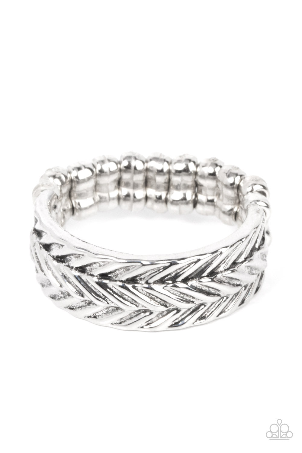 Rebellious Ridges - Silver Dainty Ring