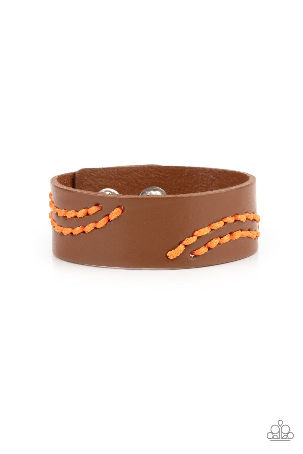 Harmonic Horizons - Orange Adjustable Snap Closure Bracelet