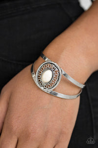 Deep In The TUMBLEWEEDS - White Cuff Bracelet