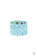 Load image into Gallery viewer, Rosy Wrap Up - Blue Adjustable Snap Closure Bracelet