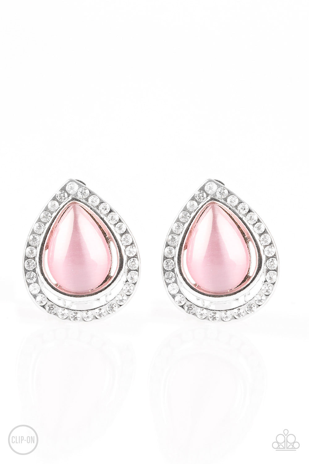 Noteworthy Shimmer - Pink Clip-On Earrings