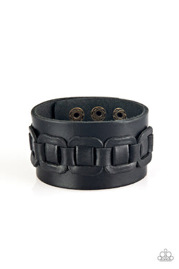 Dont Tread On Me - Black Adjustable Snap Closure Bracelet