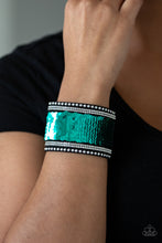 Load image into Gallery viewer, MERMAIDS Have More Fun - Green Adjustable Snap Closure Bracelet