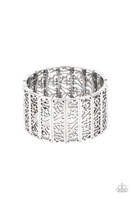 Ornate Orchards - Silver Stretchy Bracelet