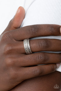 Rebellious Ridges - Silver Dainty Ring