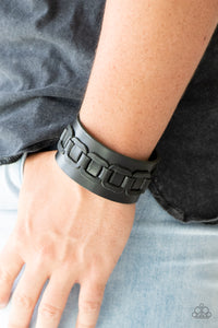 Dont Tread On Me - Black Adjustable Snap Closure Bracelet