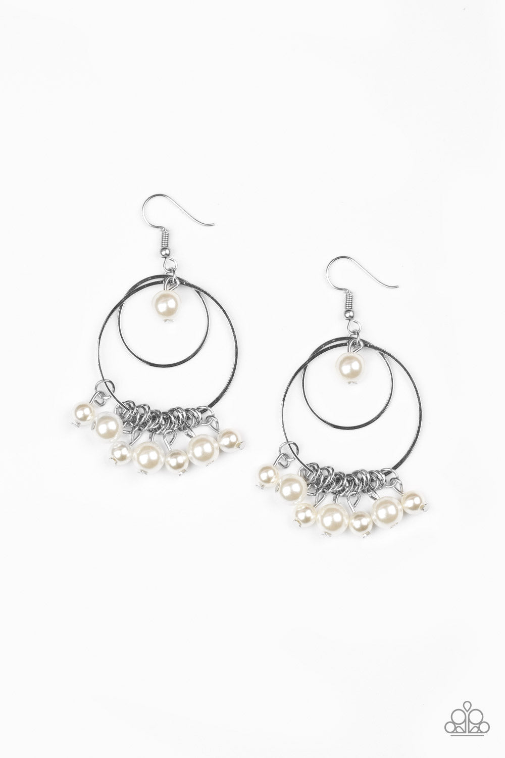 New York Attraction - White Earrings