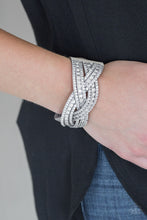 Load image into Gallery viewer, Bring On The Bling - Silver Adjustable Snap Closure Bracelet