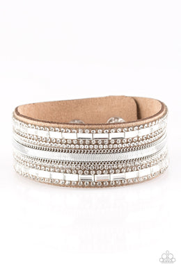 Teasingly Tomboy - Brown Adjustable Snap Closure Bracelet